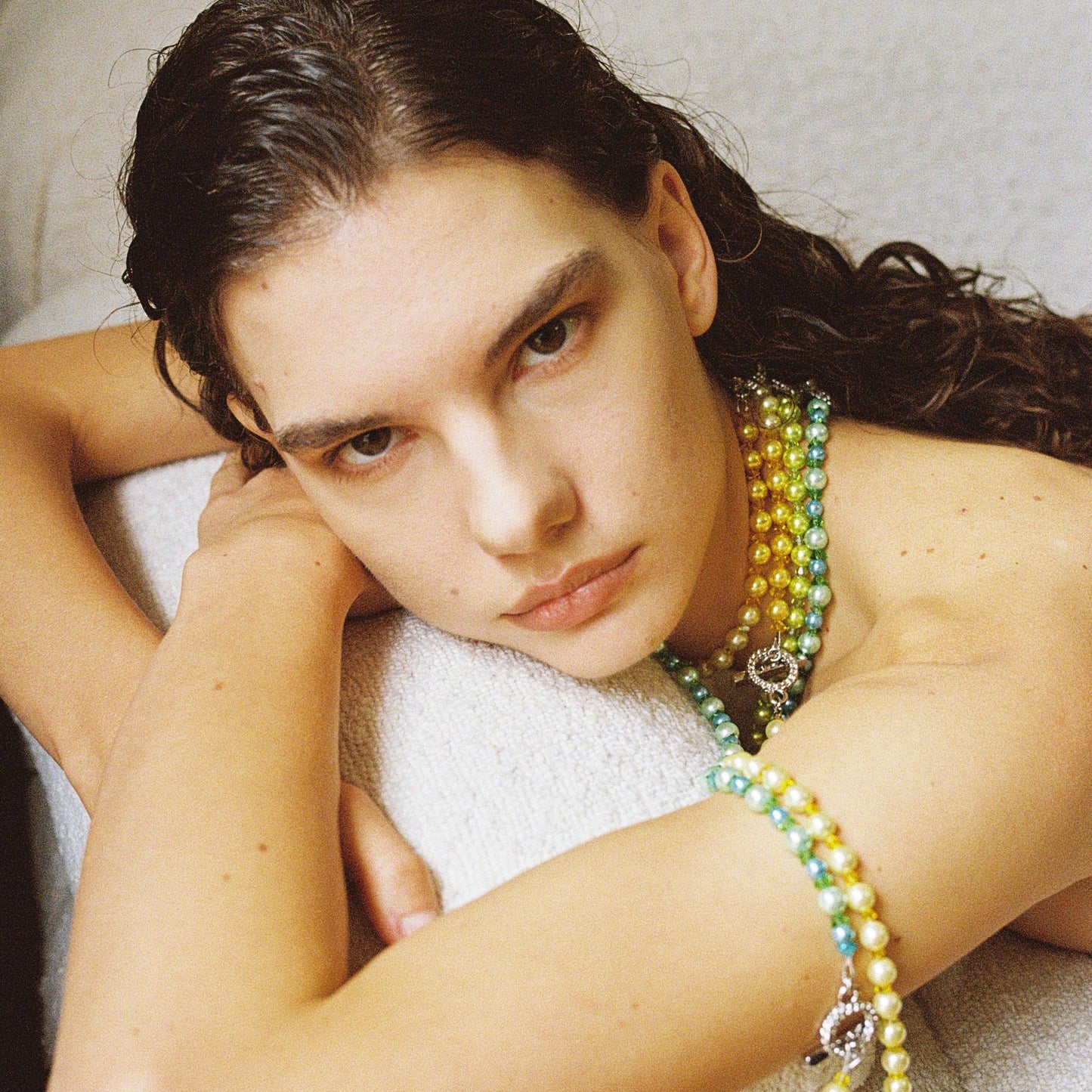 Mermaids Necklace in Jonquil from White