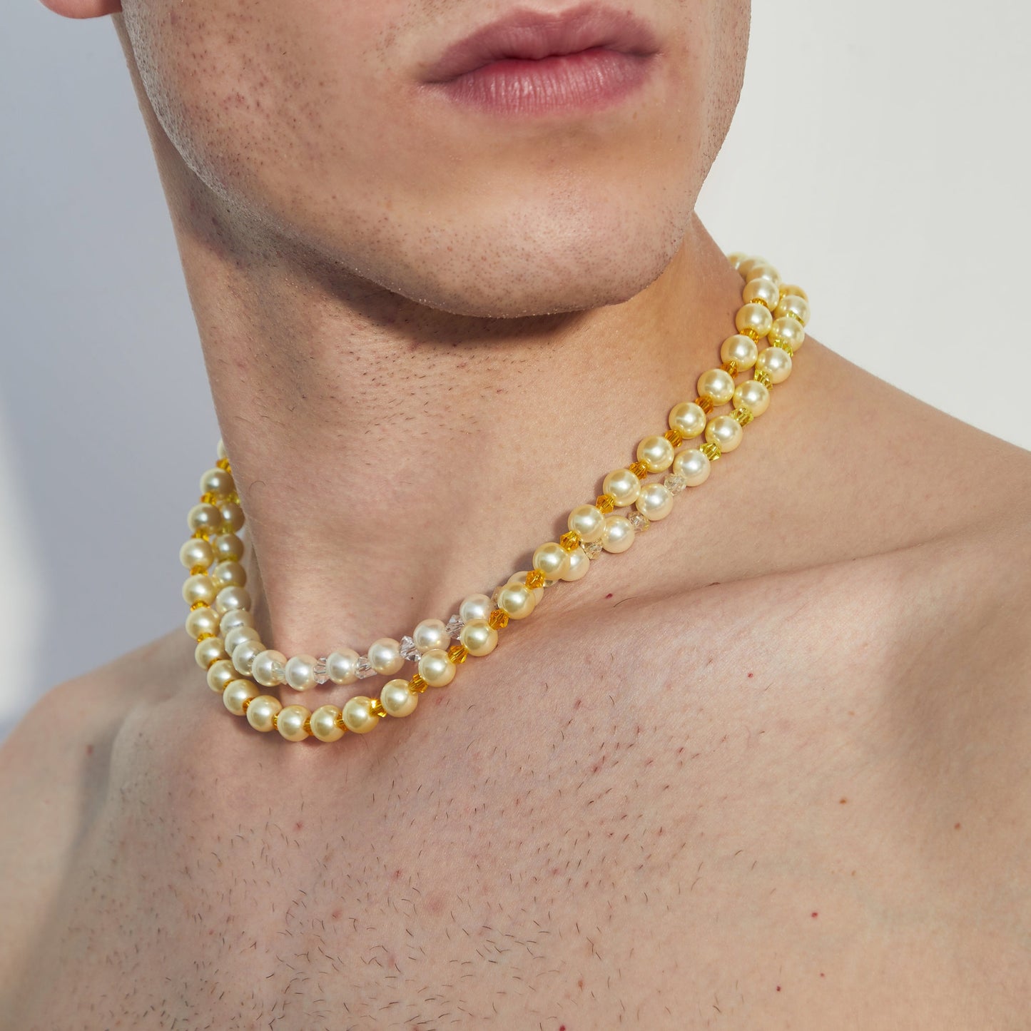 Mermaids Necklace in Jonquil from White